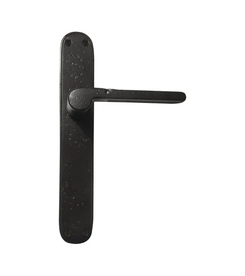 Black door handle on bronze plate 1928 - designer ironmongery