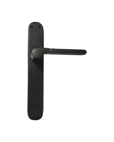 Black door handle on bronze plate 1928 - designer ironmongery