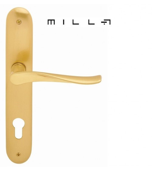 Mandelli Spin door handle on longitudinal plate designer ironmongery