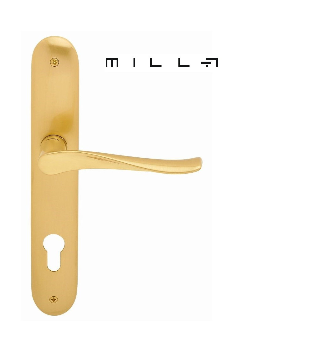 Mandelli Spin door handle on longitudinal plate designer ironmongery