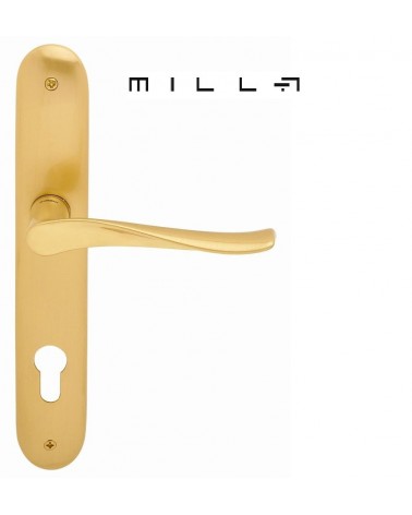 Mandelli Spin door handle on longitudinal plate designer ironmongery