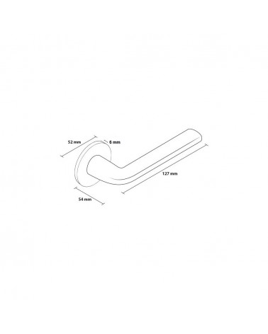 Scandi slim door handle designer hardware with dimensions
