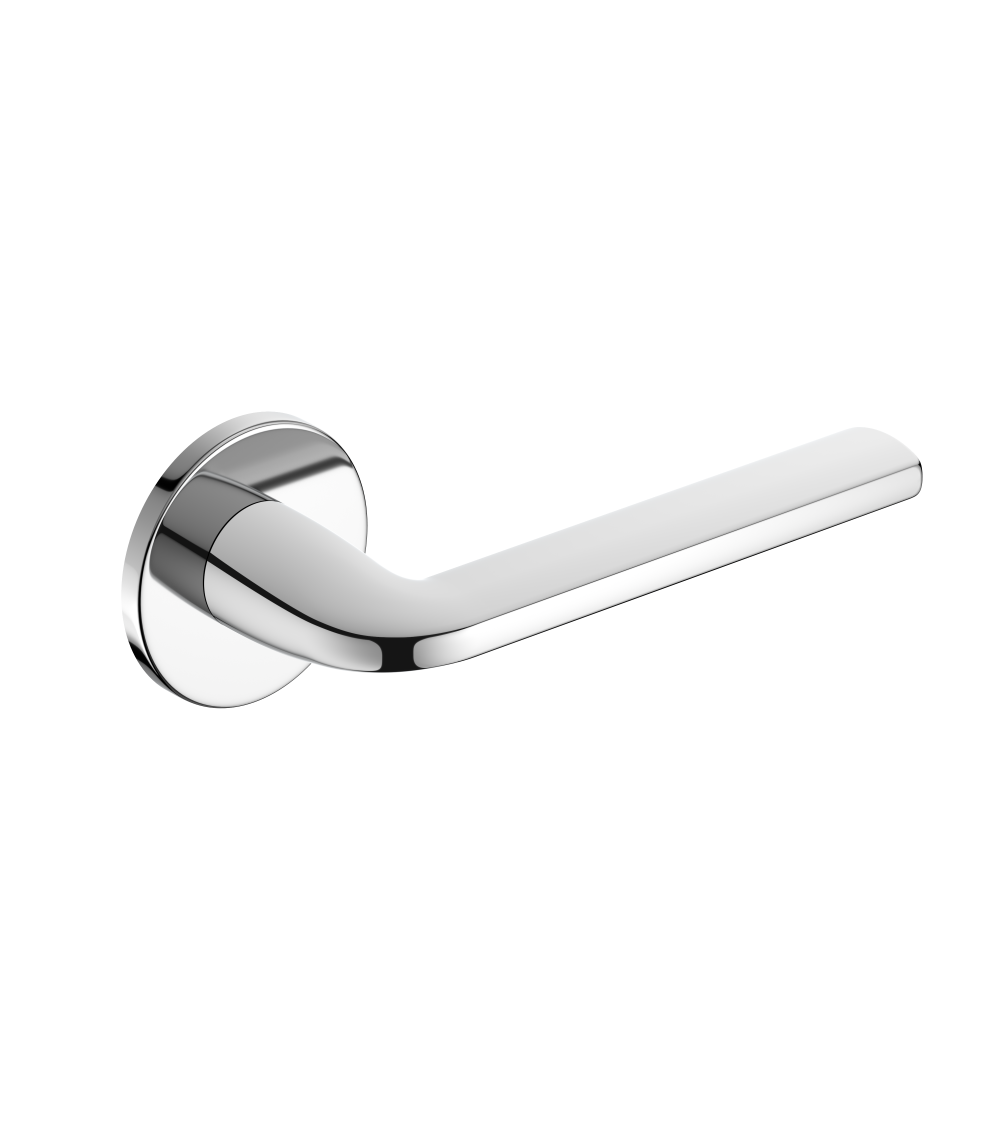 Polished chrome door handle Scandi slim designer hardware