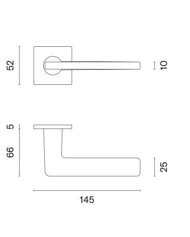 SETIA door handle with dimensions