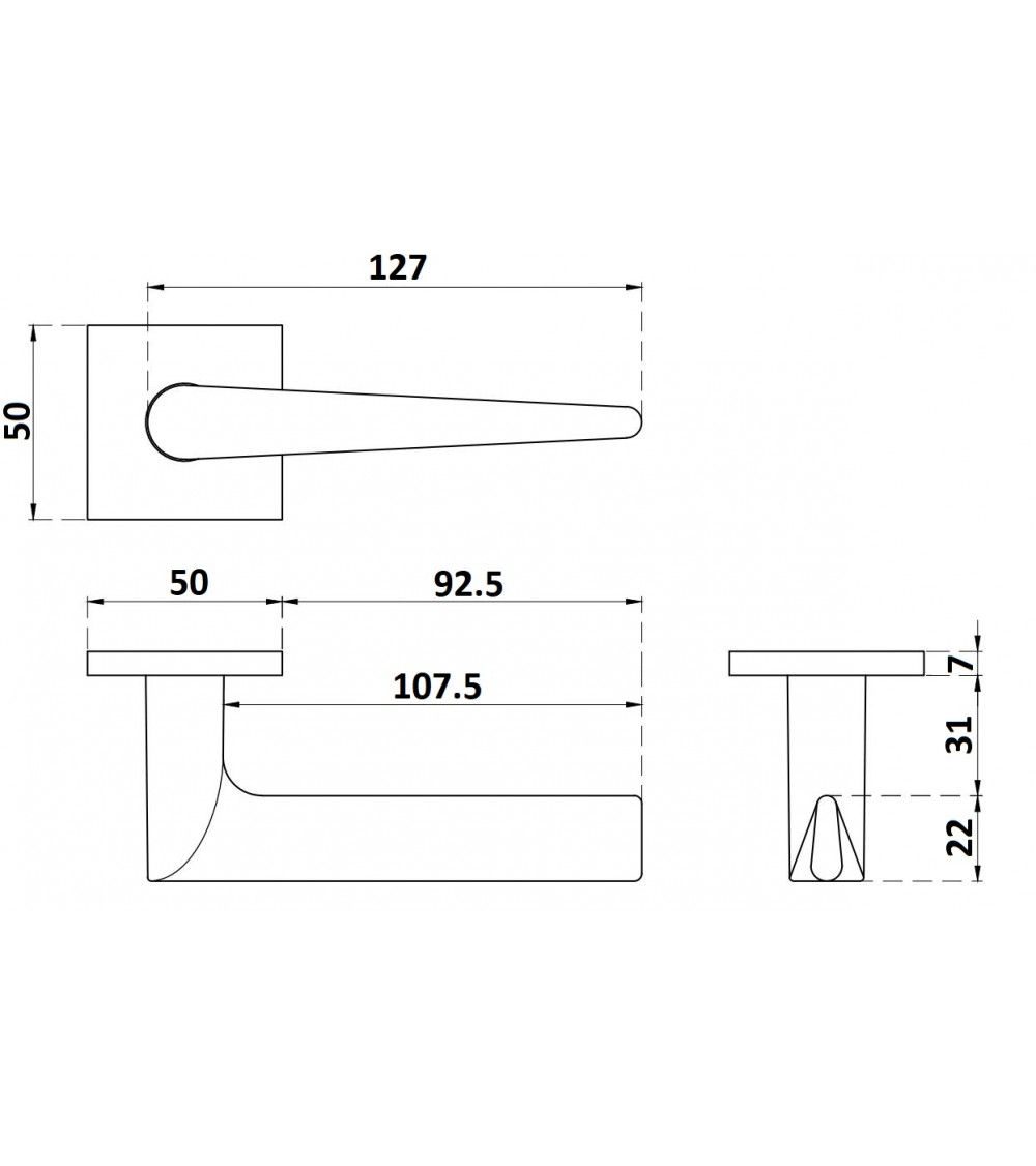 Satin chrome ARNICA door handle designer handle
