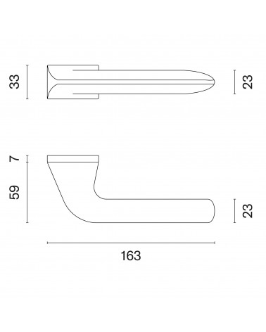 GLADIOLA Door Handle with dimensions