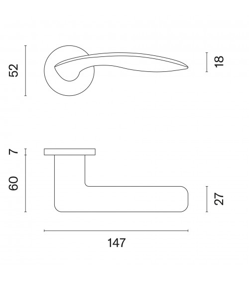 ROBINE polished chrome door handle design hardware