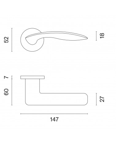 ROBINE door handle with dimensions