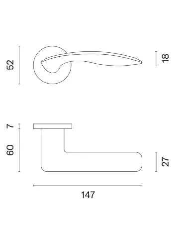 ROBINE door handle with dimensions