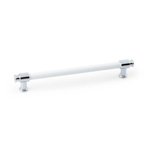 White gloss/chrome gloss furniture handle GALIUM-1 designer handle