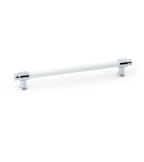 White gloss/chrome gloss furniture handle GALIUM-1 designer handle