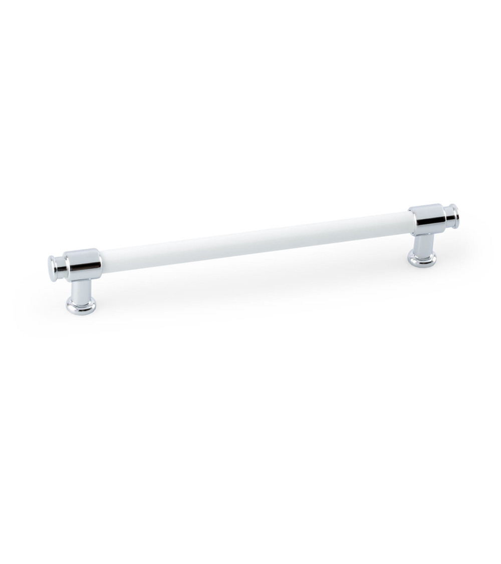 White gloss/chrome gloss furniture handle GALIUM-1 designer handle