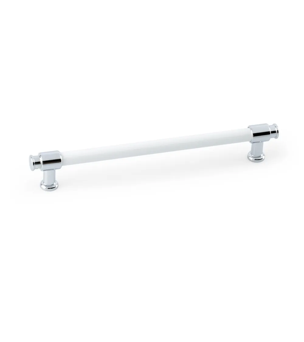 White gloss/chrome gloss furniture handle GALIUM-1 designer handle