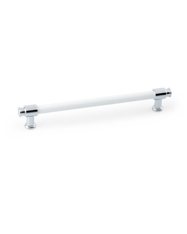 White gloss/chrome gloss furniture handle GALIUM-1 designer handle
