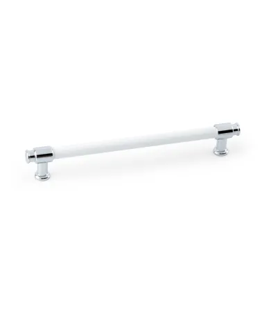 White gloss/chrome gloss furniture handle GALIUM-1 designer handle