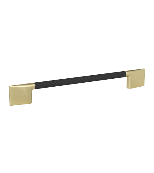 Black anodised/matt gold furniture handle REMO ribbed design handle