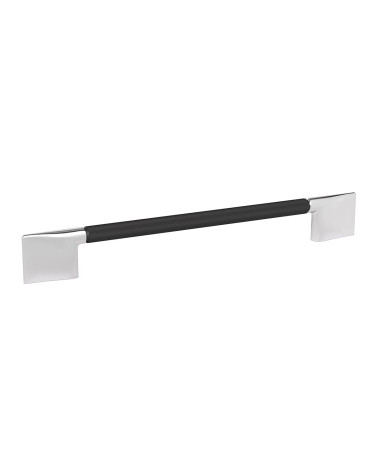 Black anodised/polished chrome REMO textured designer furniture handle