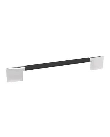 Black anodised/polished chrome REMO textured designer furniture handle