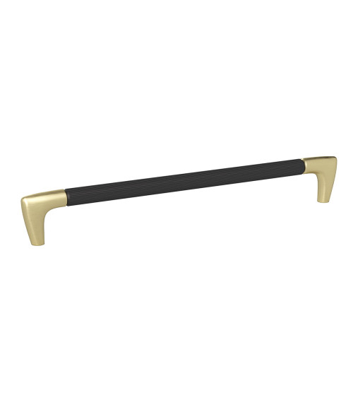 Black anodised/matt gold ALAMBRE ribbed designer furniture handle