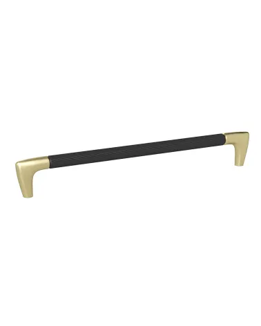 Black anodised/matt gold ALAMBRE ribbed designer furniture handle