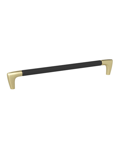 Black anodised/matt gold ALAMBRE ribbed designer furniture handle