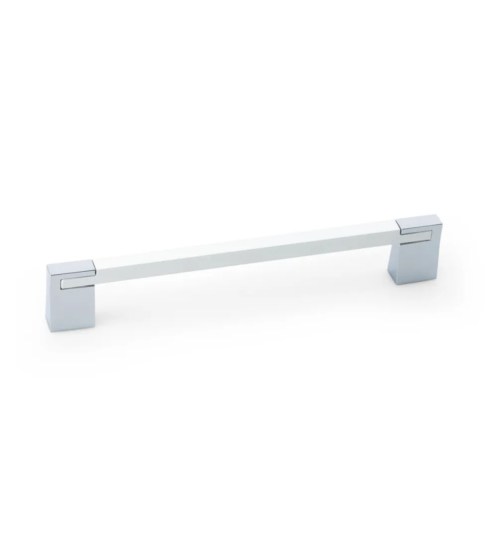PERO gloss white/bright chrome furniture handle design handle
