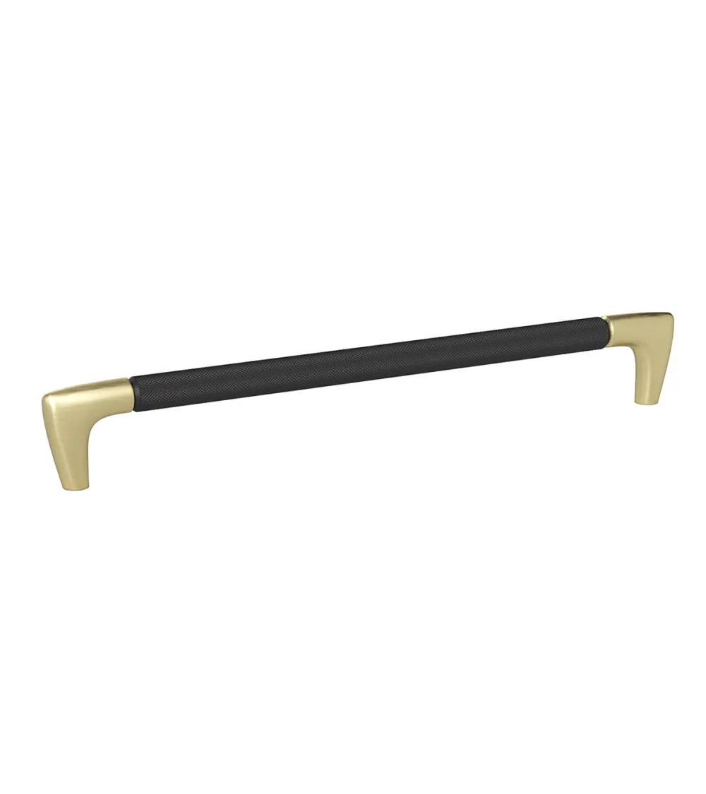 ALAMBRE textured black anodised/matt gold furniture handle design handle