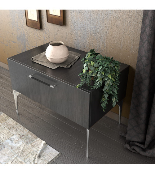 ALAMBRE textured black anodised/bright chrome furniture handle design handle