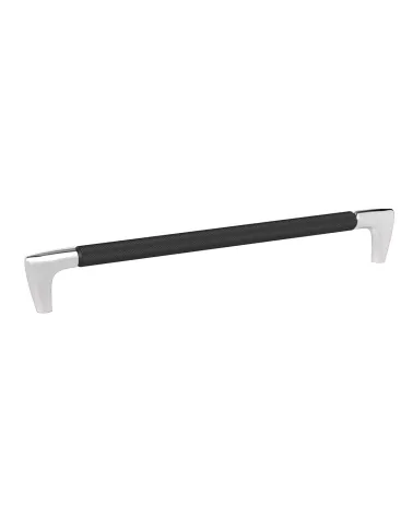 ALAMBRE textured black anodised/bright chrome furniture handle design handle