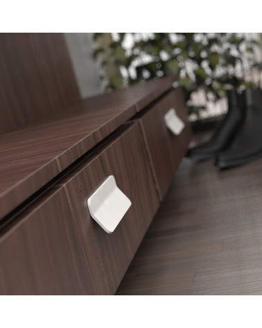 White SEA furniture handle designer handle mounted on a cabinet