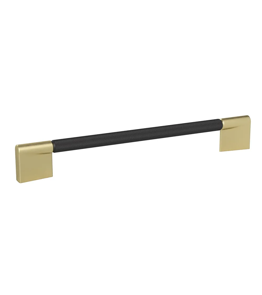 TIARA ridged black anodised/matt gold furniture handle design handle