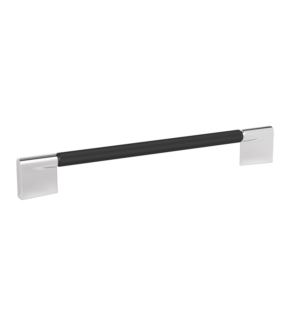 TIARA ridged black anodised/polished chrome furniture handle design handle