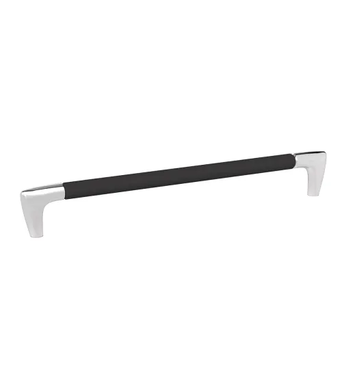 ALAMBRE matt black/polished chrome furniture handle designer pull