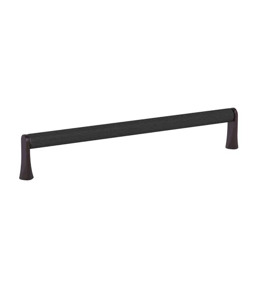 NATALE ribbed black anode/titanium furniture handle designer pull