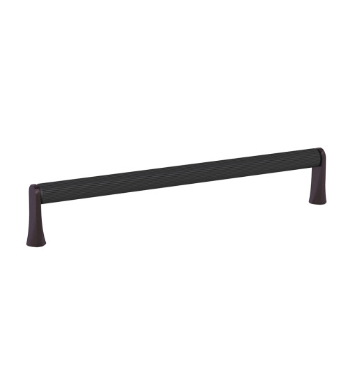 NATALE ribbed black anode/titanium furniture handle designer pull