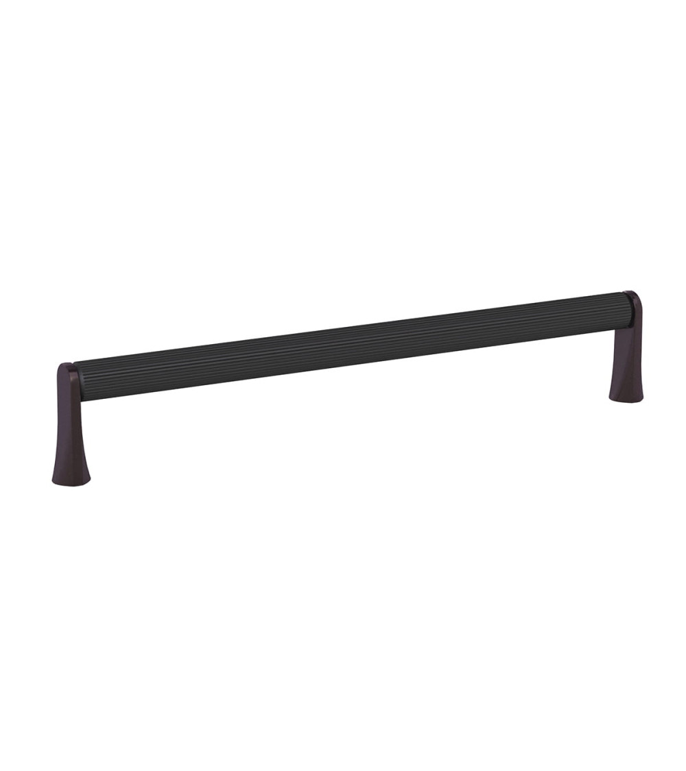 NATALE ribbed black anode/titanium furniture handle designer pull