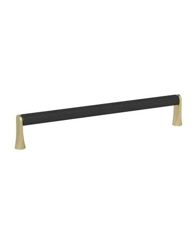 NATALE ribbed black anode/matt gold furniture handle designer pull