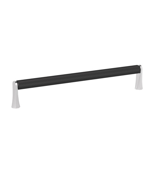 NATALE textured black anode/polished chrome furniture handle designer pull