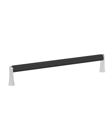 NATALE textured black anode/polished chrome furniture handle designer pull