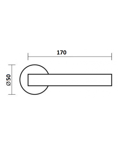 JUMELLE door handle with dimensions