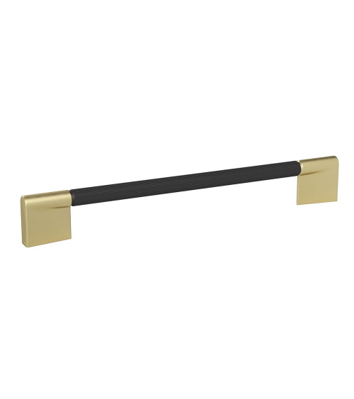 TIARA textured black anode/matt gold furniture handle designer pull