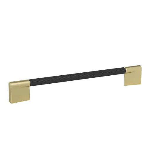 TIARA textured black anode/matt gold furniture handle designer pull