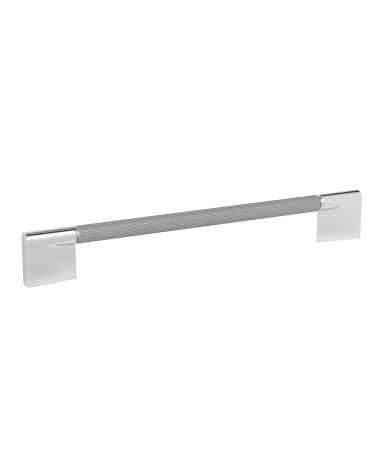TIARA textured natural anode/polished chrome furniture handle designer pull