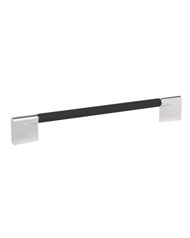 TIARA textured black anode/polished chrome furniture handle designer pull