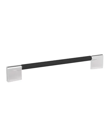 TIARA textured black anode/polished chrome furniture handle designer pull