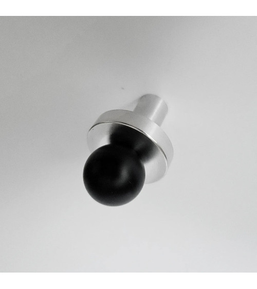 POLA black/polished chrome furniture knob design handle