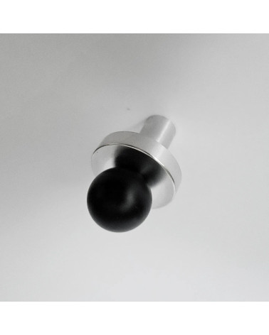 POLA black/polished chrome furniture knob designer pull top view