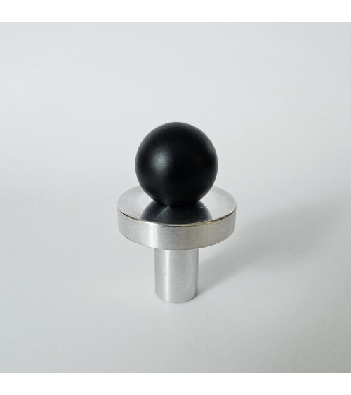 POLA black/polished chrome furniture knob design handle