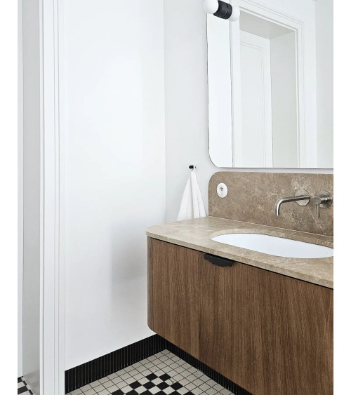POLA black/polished chrome furniture knob design handle