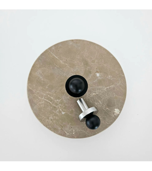 POLA black/polished chrome furniture knob design handle